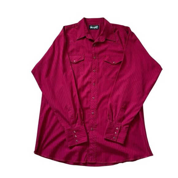Wrangler Other - 80s/90s Vintage Red Wrangler Pearl Snap Button Up XL